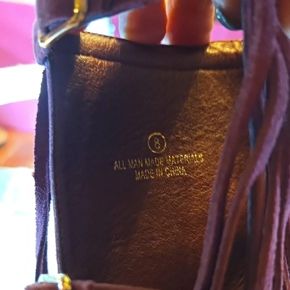 Fringed Peep-Toe Women's Shoes - Pink - Picture 7 of 11